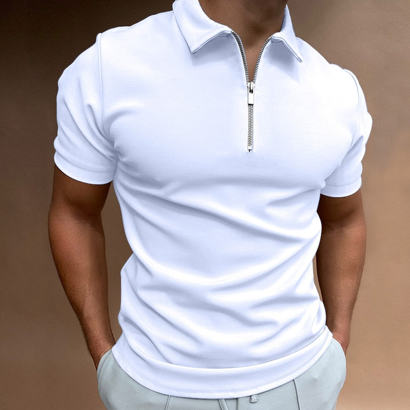 Modern Slim Fit Polo with Zip (Buy 1, Get 1 Free) - VestoZip™ Men's Polo-White-S-State of Style