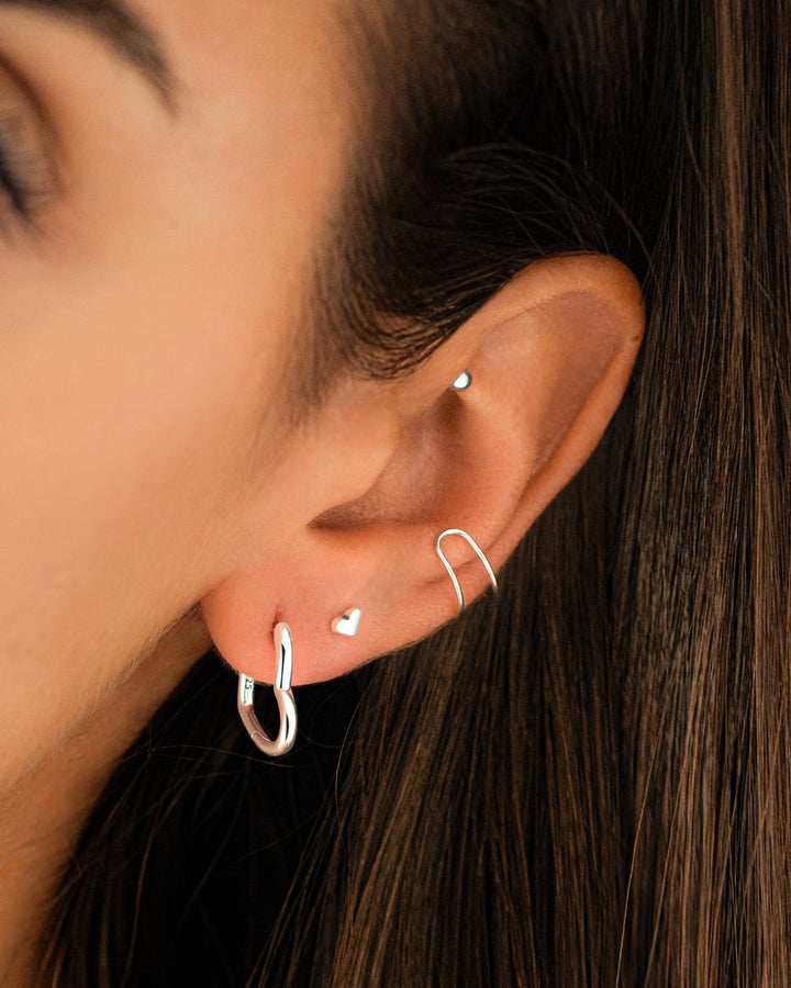 Modern U-Shaped Clip-On Earrings - Nova-U and X-Silver-State of Style