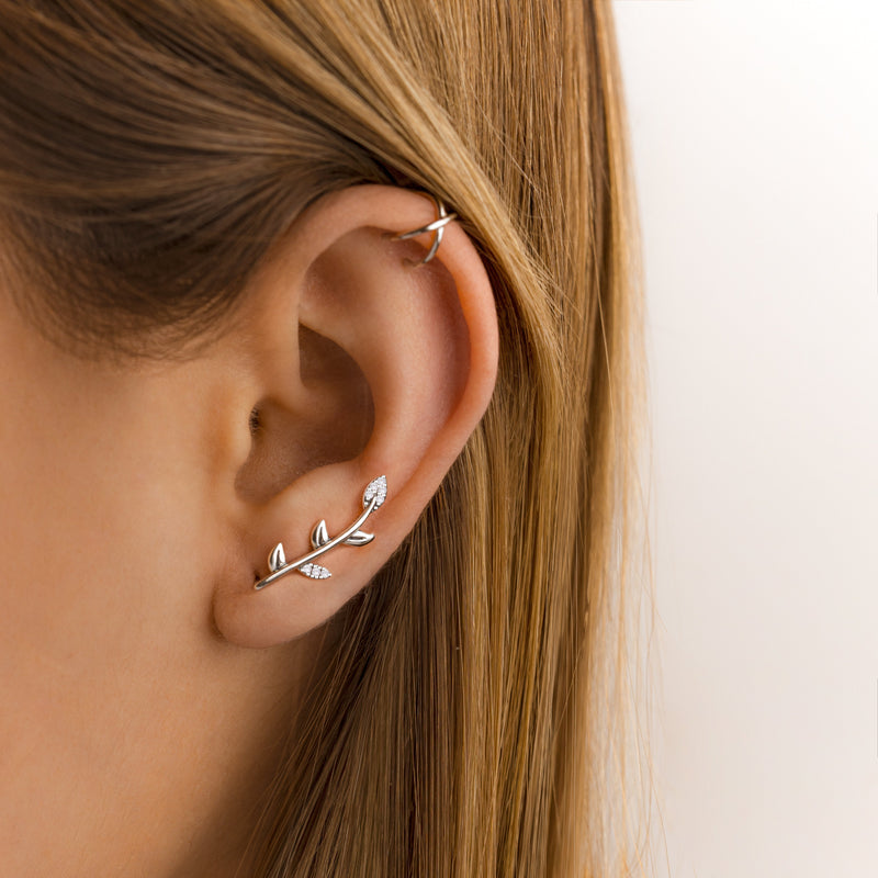 Modern U-Shaped Clip-On Earrings - Nova-U and X-Silver-State of Style
