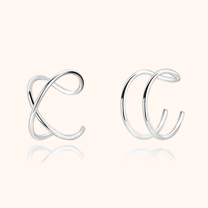 Modern U-Shaped Clip-On Earrings - Nova-U and X-Silver-State of Style