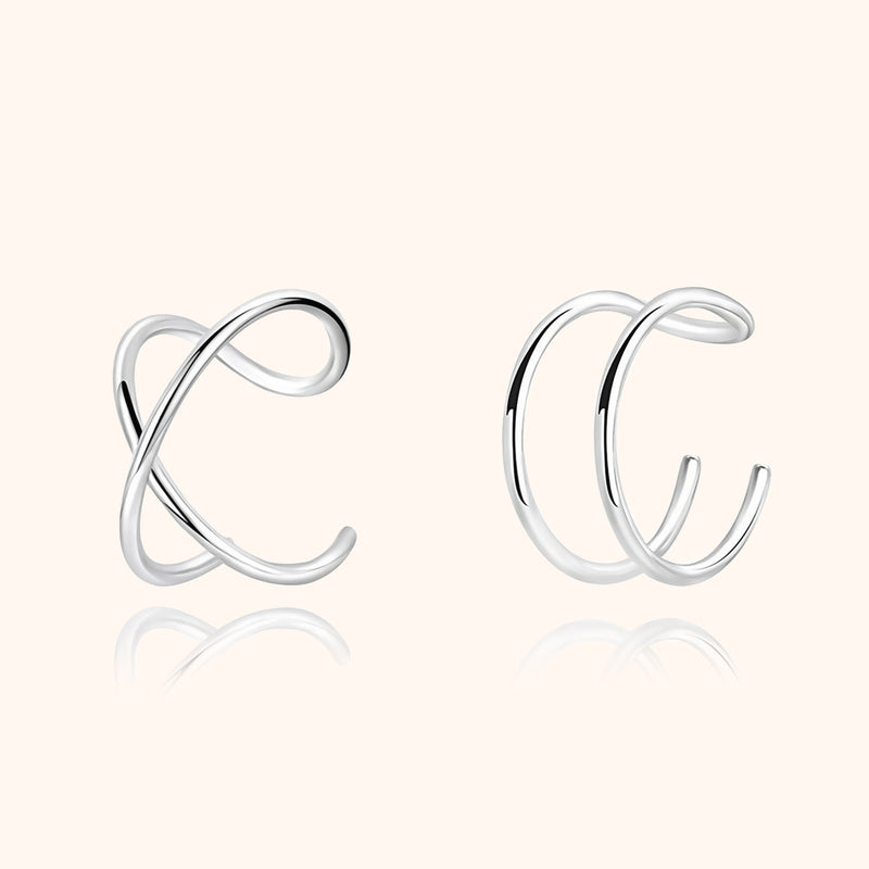 Modern U-Shaped Clip-On Earrings - Nova-U and X-Silver-State of Style