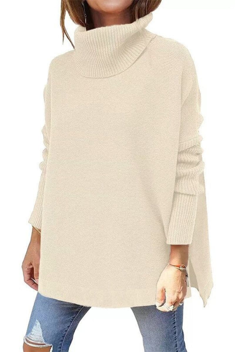 Warm Loose-Fitting Ladies' Sweater With Collar – Amara
