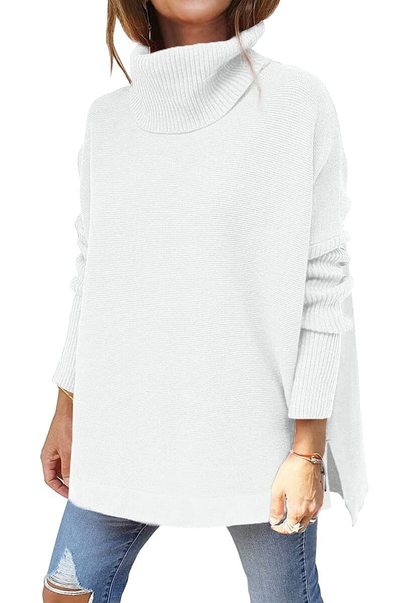 Warm Loose-Fitting Ladies' Sweater With Collar – Amara