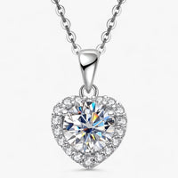 Moissanite Heart Hanger Necklace - Amouria-State of Style