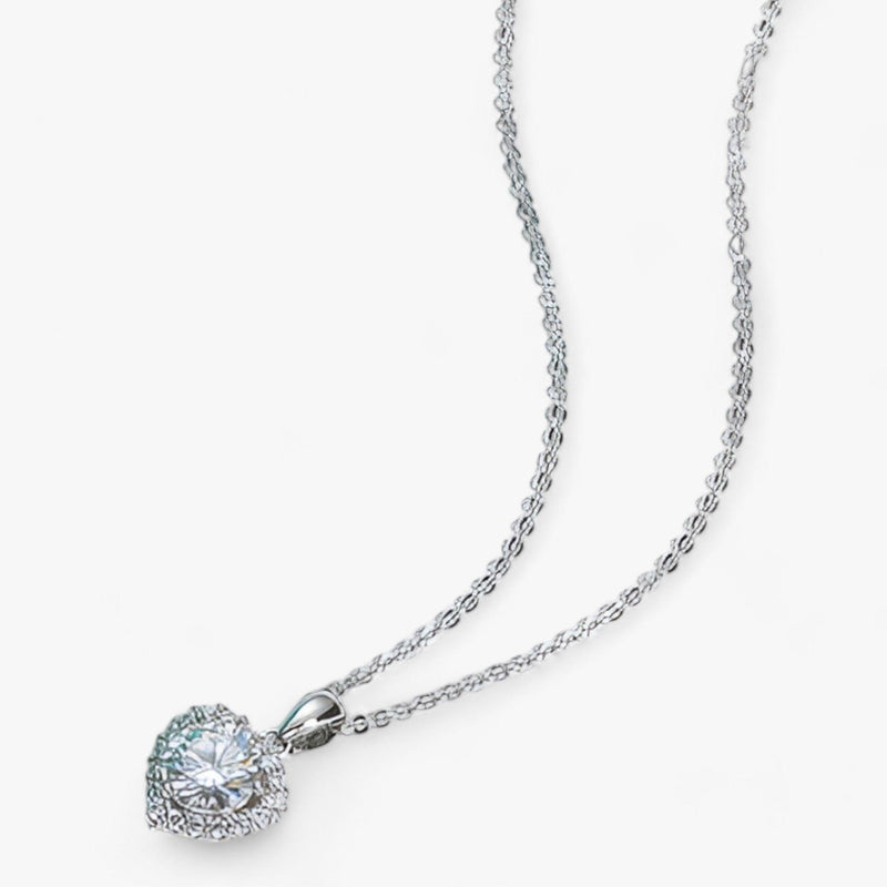 Moissanite Heart Pendant Necklace - Amouria-State of Style