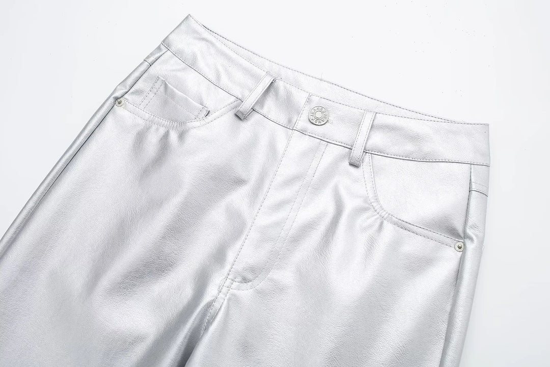 Monica Metallic Pants | Bold & Trendy Statement Trousers-S-State of Style