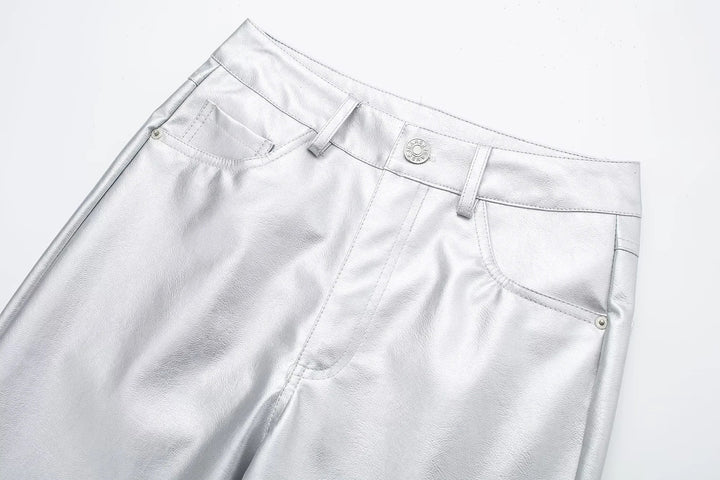 Monica Metallic Pants | Bold & Trendy Statement Trousers-S-State of Style