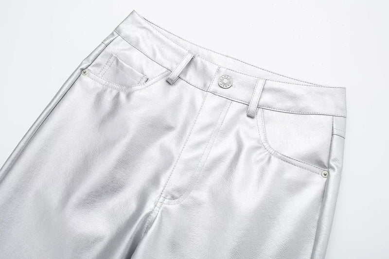 Monica Metallic Pants | Bold & Trendy Statement Trousers-S-State of Style