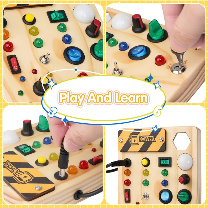 Montessori Toddler Pegboard with 27 LED Lights - BrightMinds-State of Style