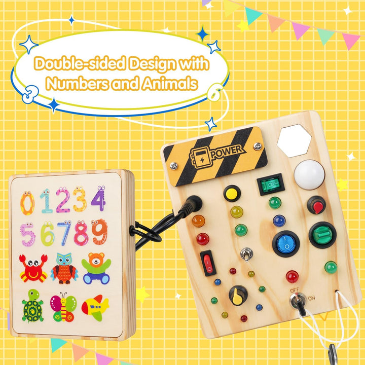 Montessori Toddler Pinboard with 27 LED Lights - BrightMinds-State of Style