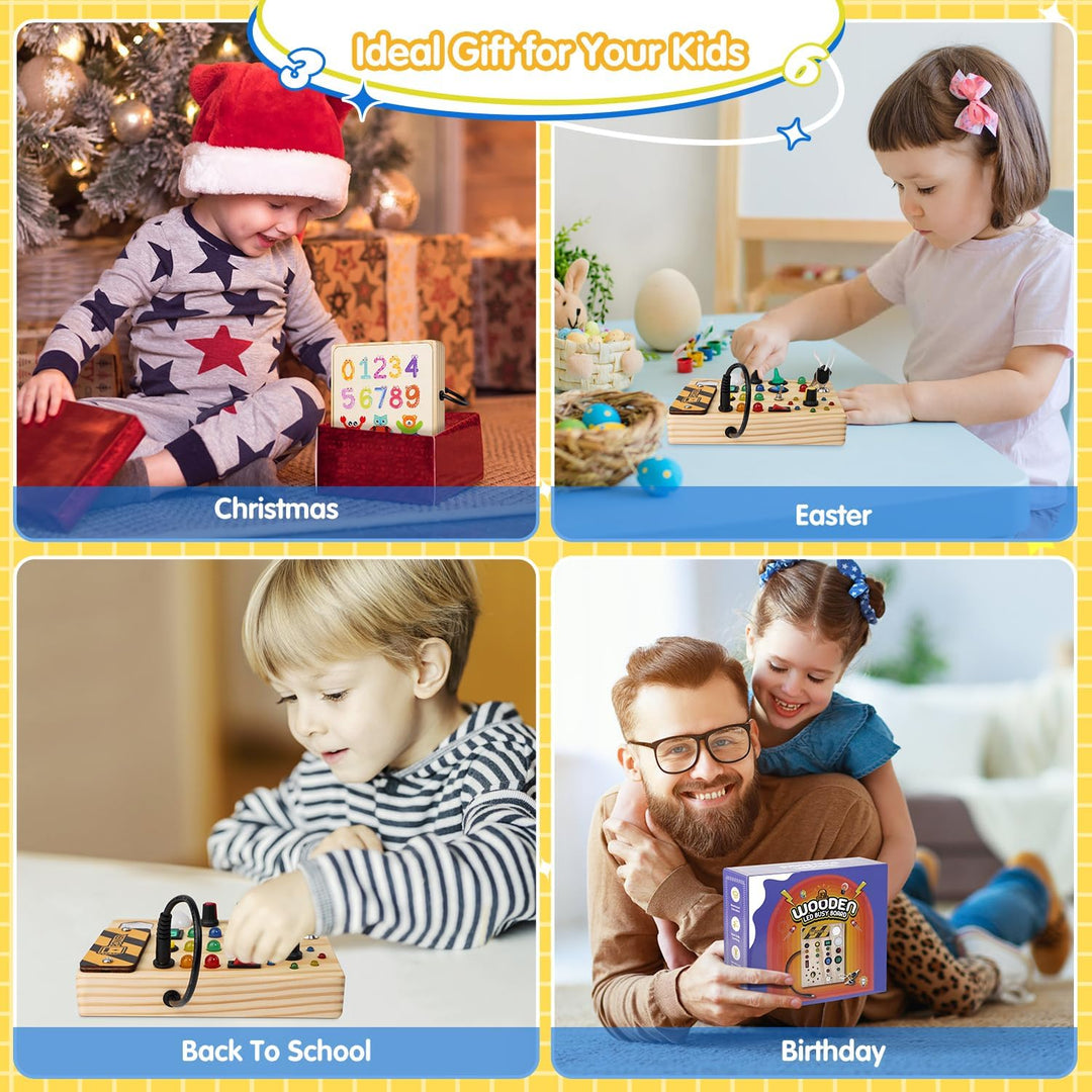Montessori Toddler Pinboard with 27 LED Lights - BrightMinds-State of Style