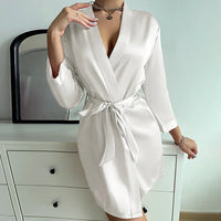 Morning dress made of Glacé Silk with Lace Closure – Noémie-White-L-State of Style