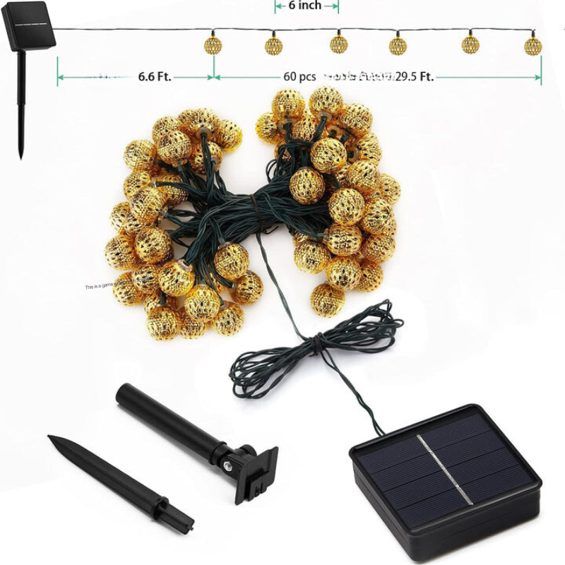 Moroccan Style Waterproof Solar String Lights - SunGlow Strings-Silver-State of Style