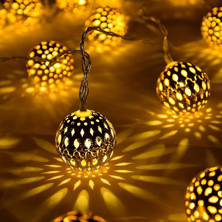 Moroccan Style Waterproof Solar String Lights - SunGlow Strings-Silver-State of Style