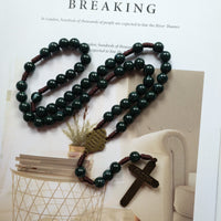 Mosagaat Holy Medal Cross Pendant Rosary Necklace - Celeste-State of Style