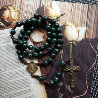 Mosagaat Holy Medal Cross Pendant Rosary Necklace - Celeste-State of Style