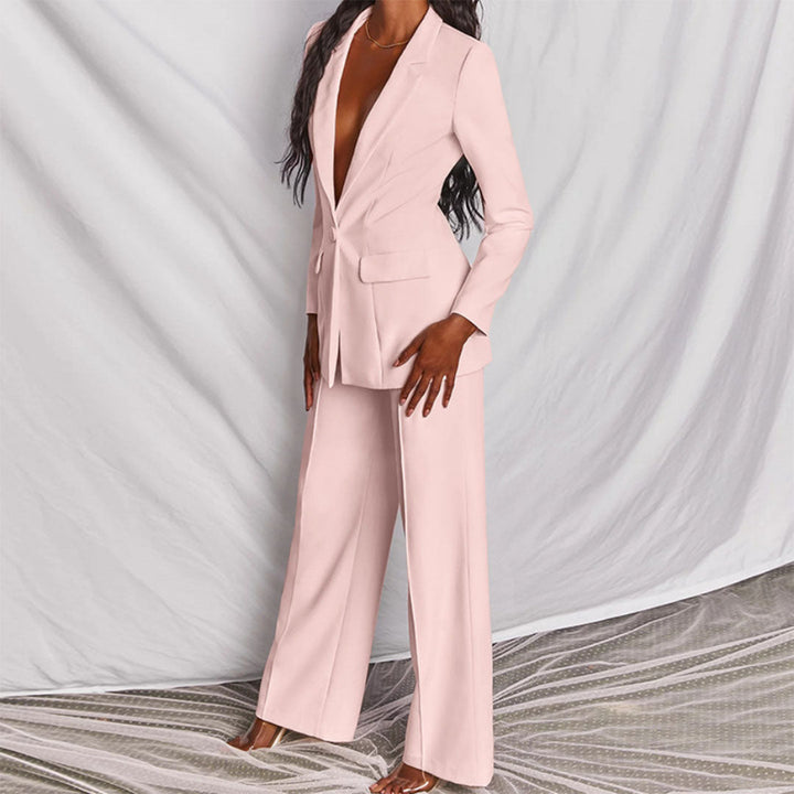 Moshine - 2-Piece Blazer and Trouser Set-Yellow-S-State of Style