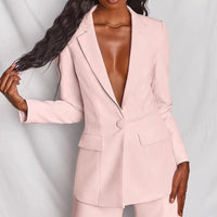 Moshine - 2-Piece Blazer and Trouser Set-Yellow-S-State of Style