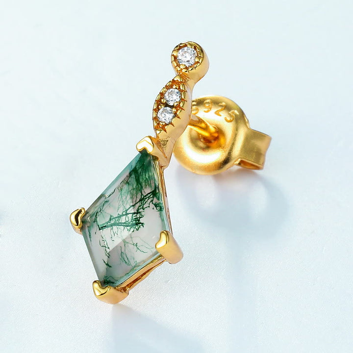 Moss Agate and White Zircon Jewellery Set – Lana-Necklace-State of Style