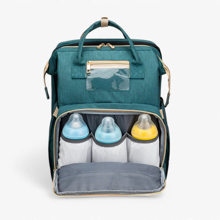 Multi-Functional Changing Bag with Pull-Out Baby Cot – Noëlle-Black-State of Style