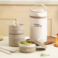 Multi-layer Insulated Lunch Box with FREE Carry Bag - ThermoBox-Blue-Small-State of Style