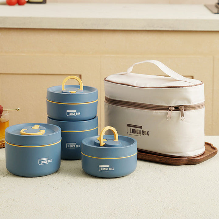 Multi-layer Insulated Lunch Box with FREE Carry Bag - ThermoBox-Blue-Small-State of Style