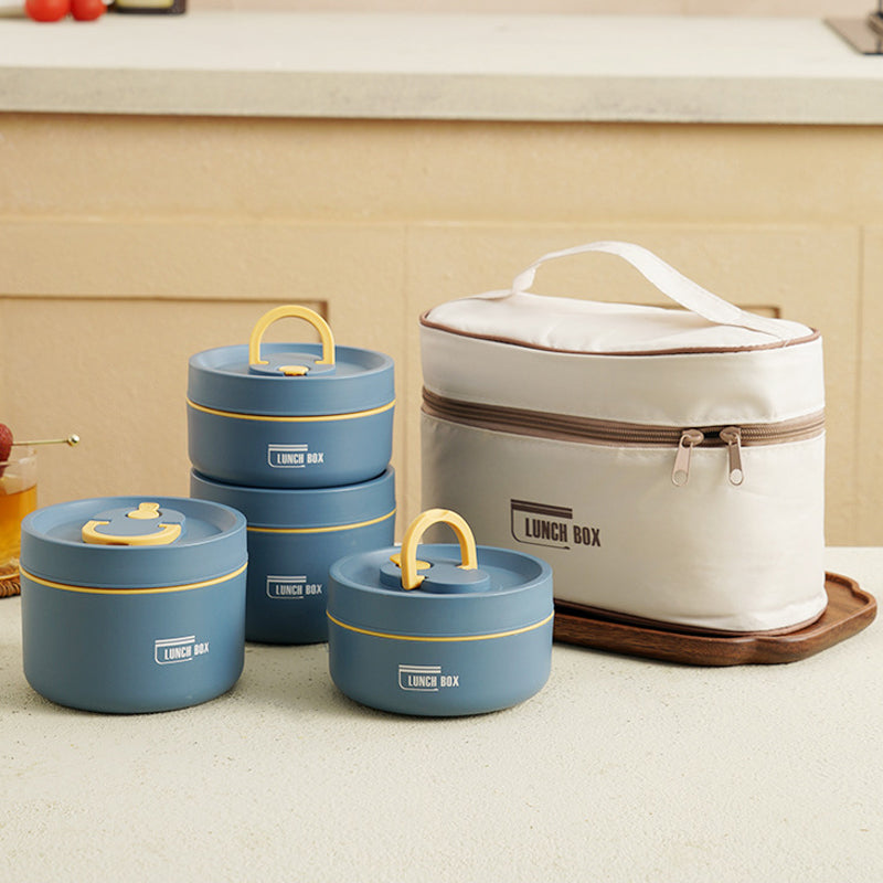 Multi-layer Insulated Lunch Box with FREE Carry Bag - ThermoBox-Blue-Small-State of Style