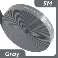 Toocki Kabel-Organizer, Drahtwickler, USB-Kabelmanagement, Schutz für Kopfhörer, Maus, Kabelbinder, Telefonzubehör für iPhone, Samsung-5M Gray-State of Style