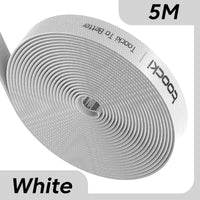 Toocki Kabel-Organizer, Drahtwickler, USB-Kabelmanagement, Schutz für Kopfhörer, Maus, Kabelbinder, Telefonzubehör für iPhone, Samsung-5M White-State of Style