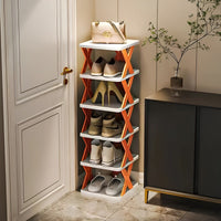 Multifunctional and Foldable Shoe Rack - SpaceSaver-Orange-6-State of Style