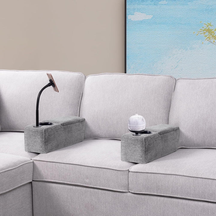 Multifunctional Armrest with Wireless Charging – Modulux-Light grey-State of Style