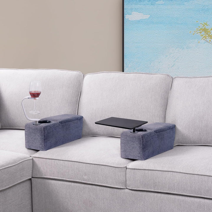 Multifunctional Armrest with Wireless Charging – Modulux-Light grey-State of Style