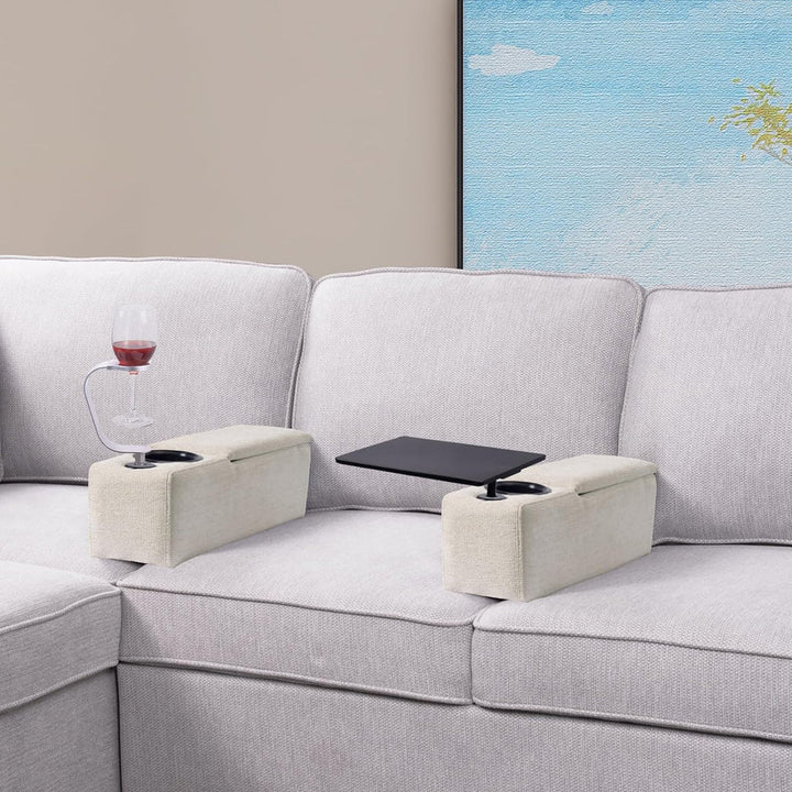 Multifunctional Armrest with Wireless Charging – Modulux-Light grey-State of Style