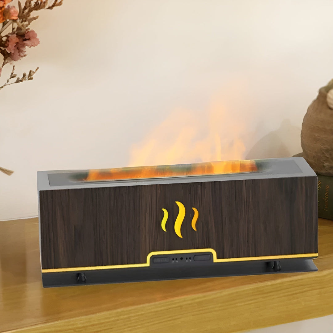 Multifunctional Aroma Humidifier - GlowFlame-Dark Wood Grain 2-State of Style