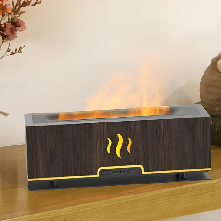 Multifunctional Aroma Humidifier - GlowFlame-Dark Wood Grain 2-State of Style