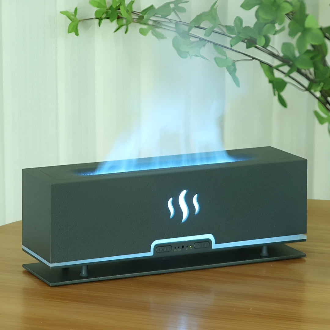 Multifunctional Aroma Humidifier - GlowFlame-Dark Wood Grain-State of Style