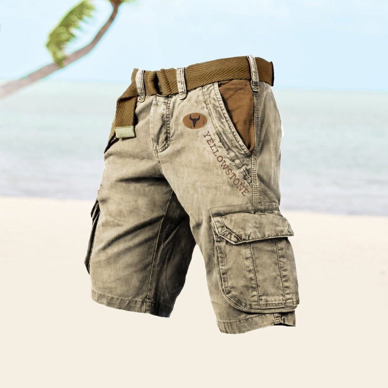 Multifunctional Cargo Shorts for Men - Ethan-Khaki-S-State of Style