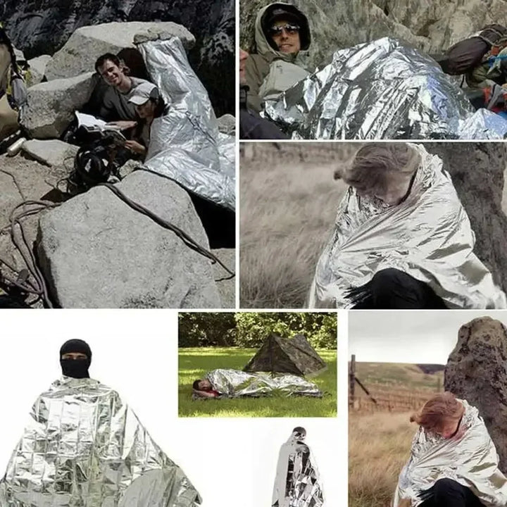 Multifunctional Emergency Blanket and Insulation Blanket - ThermaShield Poncho-Silver A-State of Style