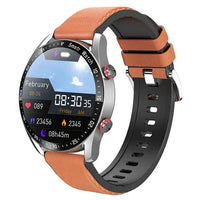 Multifunctional Smartwatch - HealthSync Pro-Orange Leather-State of Style