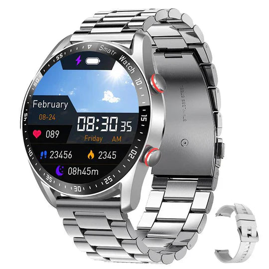 Multifunctional Smartwatch - HealthSync Pro-Silver Steel-State of Style