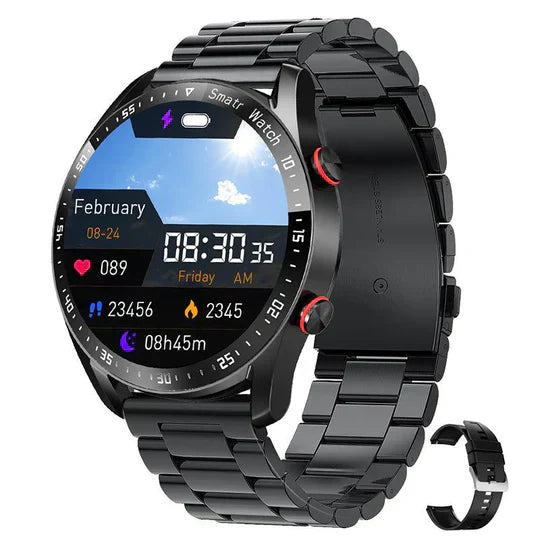 Multifunctional Smartwatch - HealthSync Pro-Steel Black-State of Style