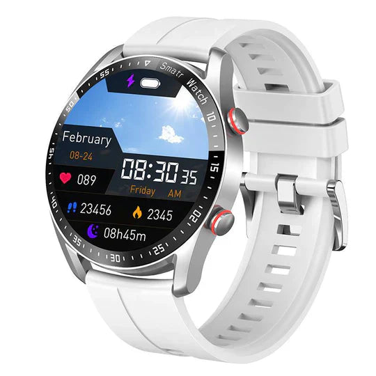 Multifunctional Smartwatch - HealthSync Pro-White Rubber-State of Style