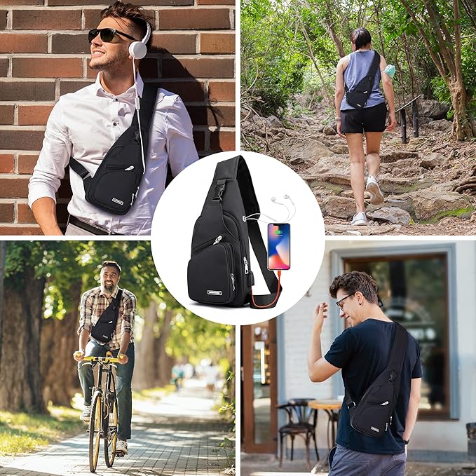 Multifunctional Waterproof Sling Bag - WaveSling-Black-State of Style