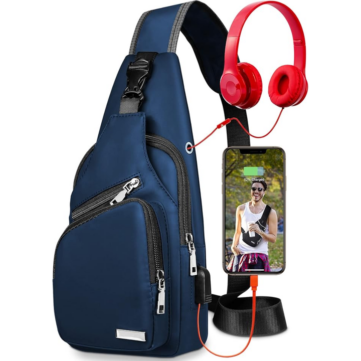 Multifunctional Waterproof Sling Bag - WaveSling-Black-State of Style