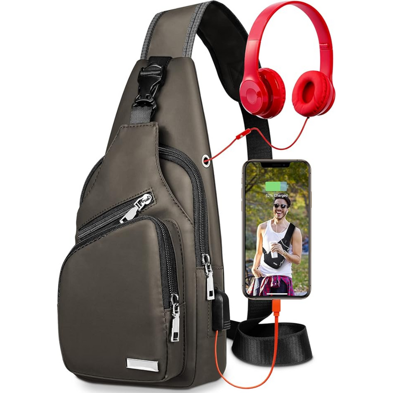 Multifunctional Waterproof Sling Bag - WaveSling-Black-State of Style