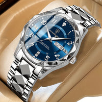 Multifunctional Waterproof Sports Watch for Men – Titan-Silver Shell with Blue Face-State of Style