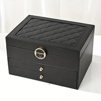 Multilayer Leather Jewellery Box | Organised and Stylish Storage-BLACK-State of Style