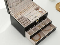 Multilayer Leather Jewellery Box | Organised and Stylish Storage-GREEN-State of Style