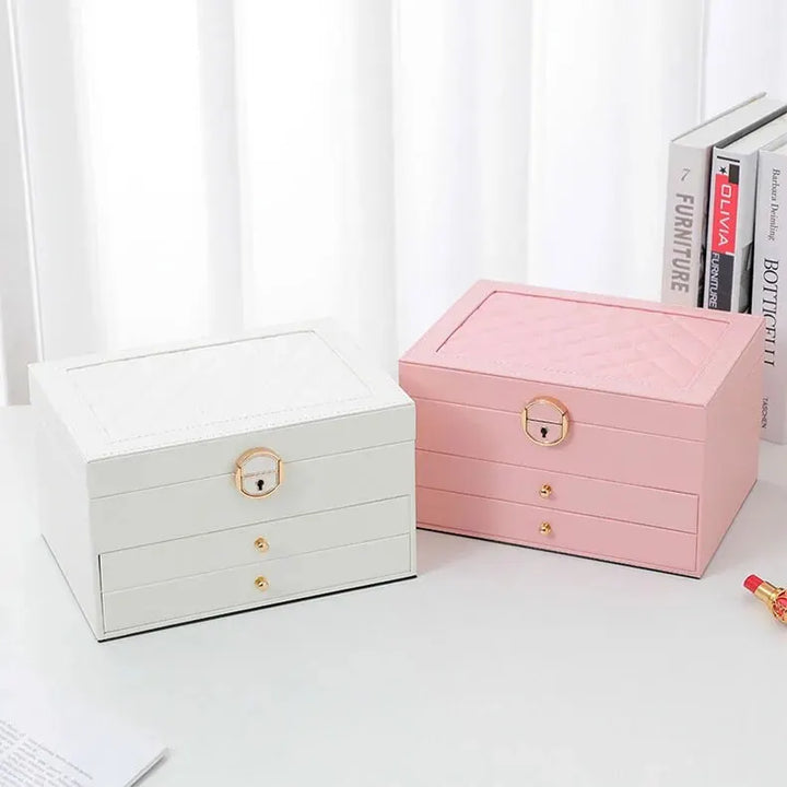 Multilayer Leather Jewellery Box | Organised and Stylish Storage-GREEN-State of Style