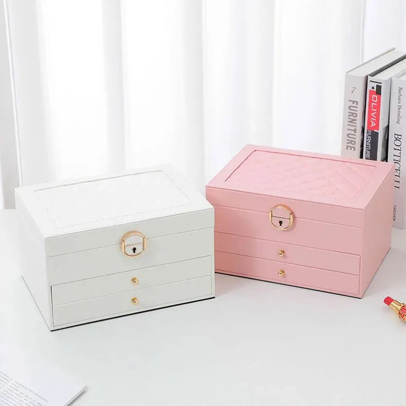Multilayer Leather Jewellery Box | Organised and Stylish Storage-GREEN-State of Style